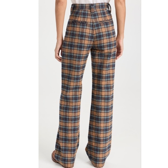 NWT Mother The Pleated Maven Plaid Pants Delta Dawn - Size 33 - Picture 5 of 14